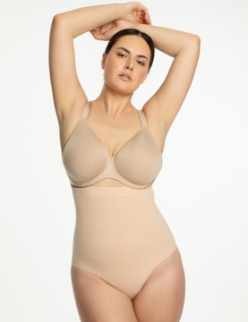SEAMLESS HIGH-WAIST PANTY -figi wyszczuplające wysoka talia BEZSZWOWE beż