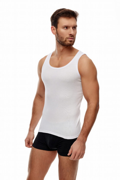 Biały bawełniany podkoszulek męski BP004
