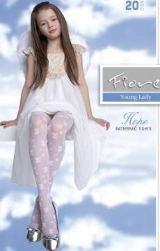 Granatowe rajstopy dziecięce Fiore HOPE w koniczynki