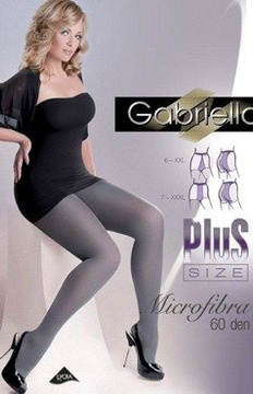 Rajstopy damskie Gabriella mikrofibra 60den - PLUS SIZE beżowe