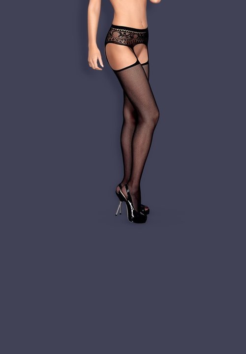 Garter stockings S307 czarne